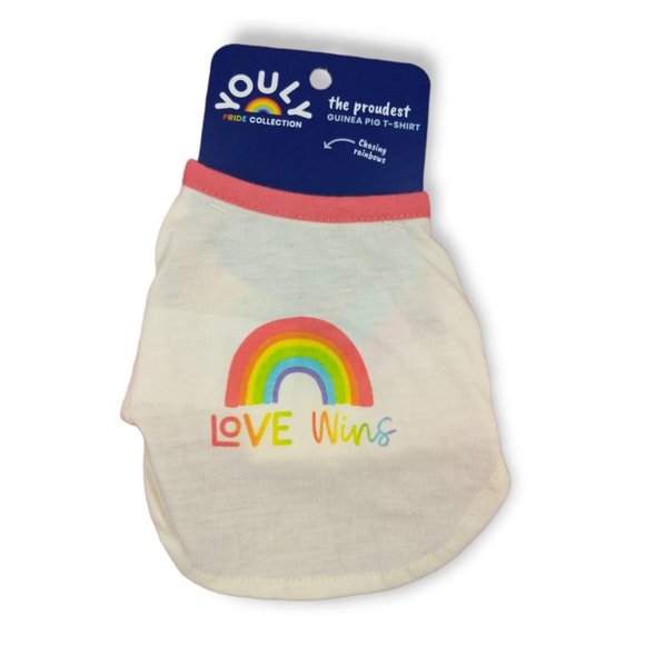 Youly Pride Collection Love Wins Guinea Pig Shirt One Size (New) - Picture 1 of 3